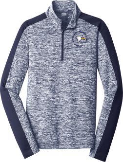 Youth/Adult Sport-Tek Electric Heather Colorblock 1/4-Zip Pullover, True Navy Electric/True Navy